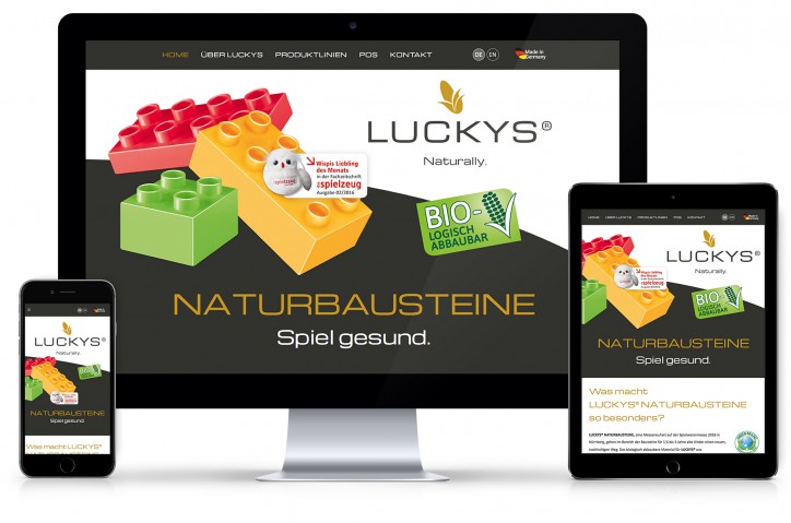 Showcase Website Luckys im responsive Design